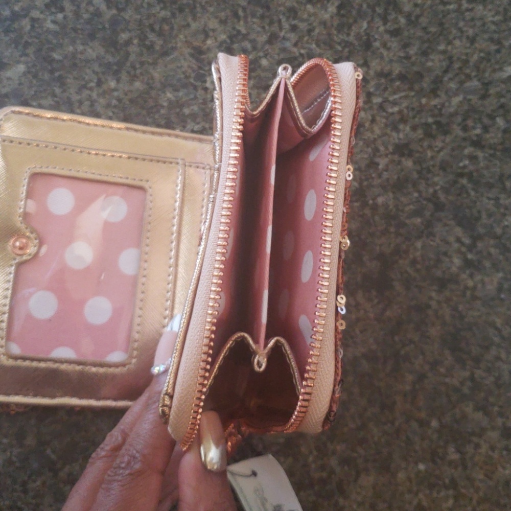 Disney Parks Loungefly Rose Gold Minnie Wallet - Picture 3 of 4